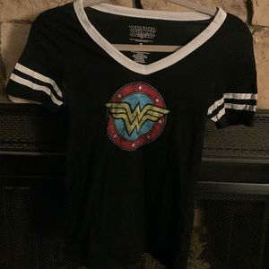Black Wonder Woman Baseball T-shirt
